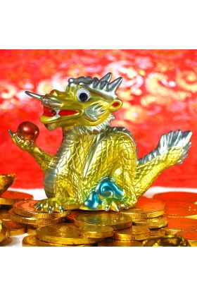 LEEEEEE CLASSIC MASCOT Kinshinryu Gold God Dragon Sofubi Toy - Leeeeeetoy