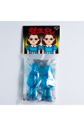 Moonlight Twins Clear Blue Mini Sofubi Set by Awesome Toy