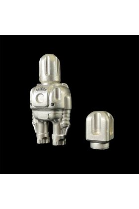 Rotund Robot Silver Designer Resin Toy by Cris Rose