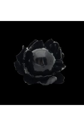 Chibi Moonflower - Gloss Black Onyx Sofubi by Yosaky Yamamoto