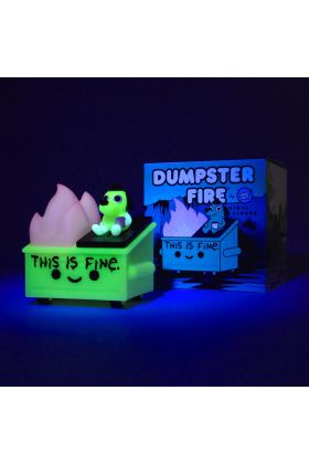 Dumpster Fire This is Fine Glow Designer Vinyl Toy by 100% Soft