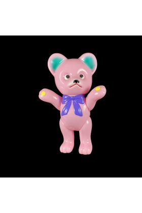 Kuma-Chan Pink with Purple Bow Sofubi by Kodama