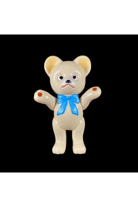 Kuma-Chan Beige with Blue Bow Sofubi by Kodama