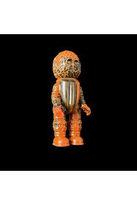 Moon Face Red Black Marble Designer Vinyl Toy by Kiyokawa