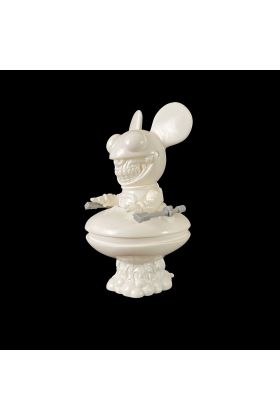 Deadmau5 Grin White Blank Sofubi by Ron English x deadmau5