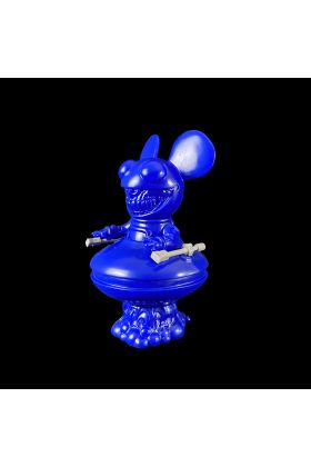 Deadmau5 Grin Blue Blank Sofubi by Ron English x deadmau5