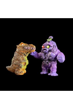 Raptor and Fruite Brute Kaiju Sofubi Fight Set by Grody Shogun