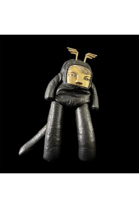Rice Baby Black Leather and Brass Toy by Blamo
