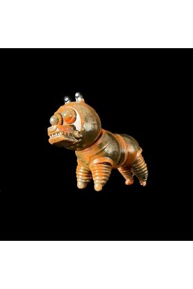 Robodog Red Black Marble Designer Vinyl Toy by Kiyokawa