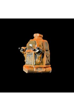 Robot Red Black Marble Designer Vinyl Toy by Kiyokawa