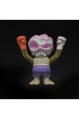 Skull Brain Clear and Blue Glow Sofubi by Secret Base