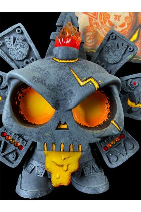 Skullendario Azteca - Lord Magma Custom Vinyl Dunny by Huck Gee