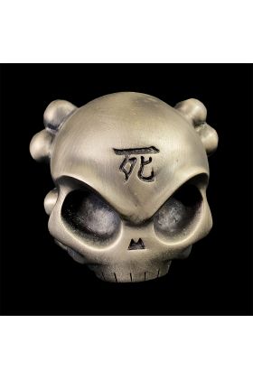 Skullhead Brushed Nickel #22 Toy by Huck Gee x Fully Visual