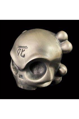 Skullhead Brushed Nickel #23 Toy by Huck Gee x Fully Visual