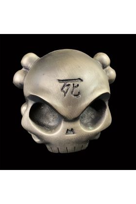 Skullhead Brushed Nickel #25 Toy by Huck Gee x Fully Visual