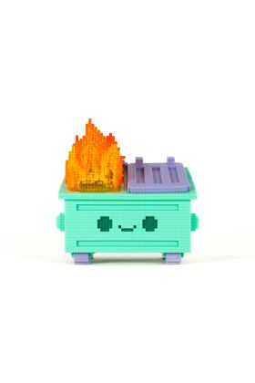 Dumpster Fire - 8-Bit Designer Vinyl Toy by 100% Soft