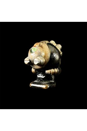 Sprog Flat Head Black Designer Resin Toy by Cris Rose