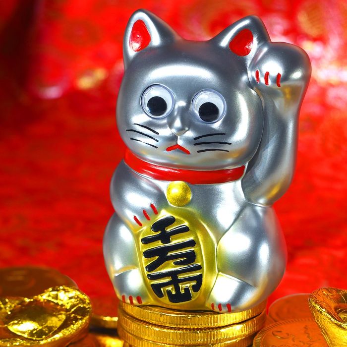 Silver discount lucky cat