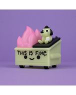 Dumpster Fire This is Fine Glow Designer Vinyl Toy by 100% Soft