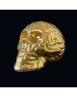 Skull Brain Gold Porcelain Sculpture by Emilio Garcia