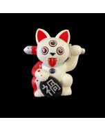 Misfortune Cat - Red and White Designer Vinyl Toy by Ferg