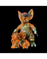 Mockbat Black and Orange Marble Edition Sofubi Toy by Paul Kaiju